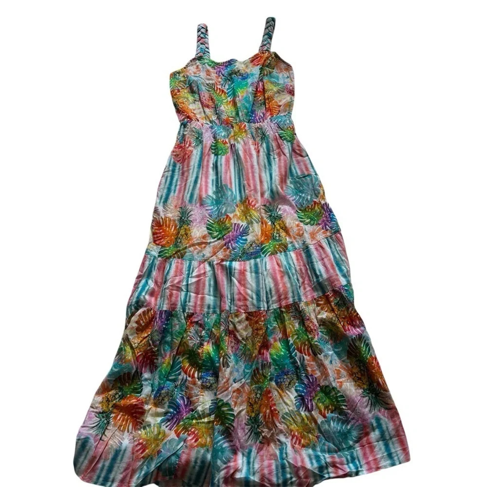 Destination 365 Long Maxi Dress. Size XS. Braided Straps. Floral. New - Picture 3 of 16